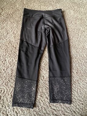ZYIA Black Performance Leggings with Printed Care Label